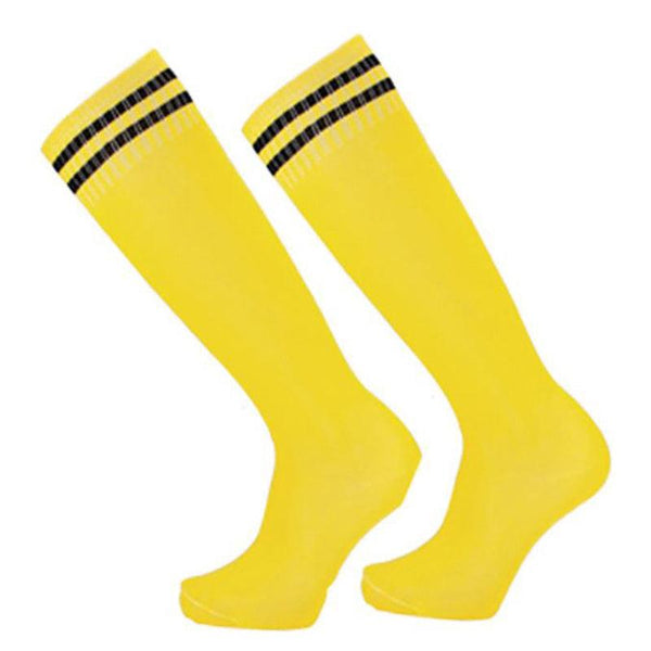 Mens Womens Sports Breathable Tube Long High Knee Warm Casual Footy Soccer Yellow Socks