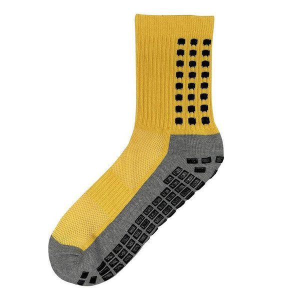 Anti Slip Sports With Pvc Grip Dots For Soccer Basketball And Training Use Yellow Socks
