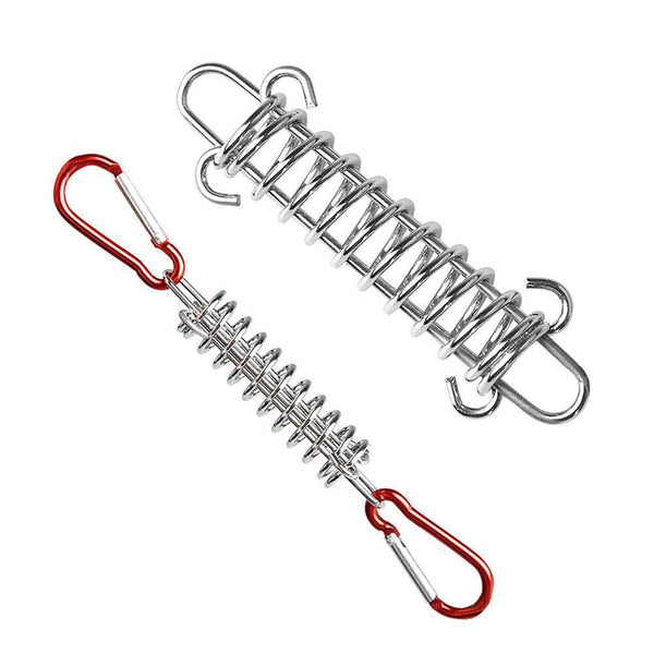 Outdoor Camping Tent Spring Wind Rope Buckle Fix Hook Buckles Silver Red 1Pair Tents