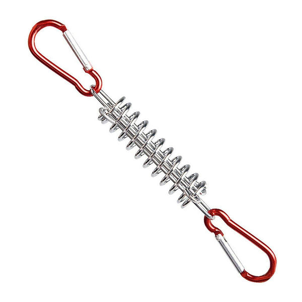 Outdoor Camping Tent Spring Wind Rope Buckle Fix Hook Buckles Silver Red 1Pair Tents