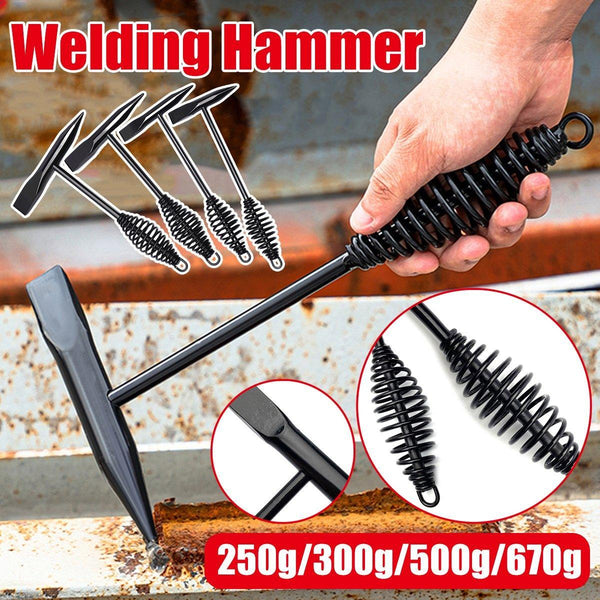 Welding Chipping Hammer Spring Handle Hold Heart Cleaning Harden Diy Metal Black Other Welding Equipment