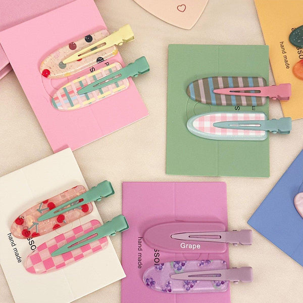 2Pcs Juice Series Hair Clip Makeup Accessories Colourful Barrettes Bobo Hair Accessories