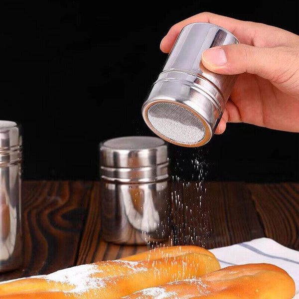 Stainless Steel Icing Sugar Cocoa Coffee Shaker Flour Duster Chocolate Powder tail Shakers & Sets