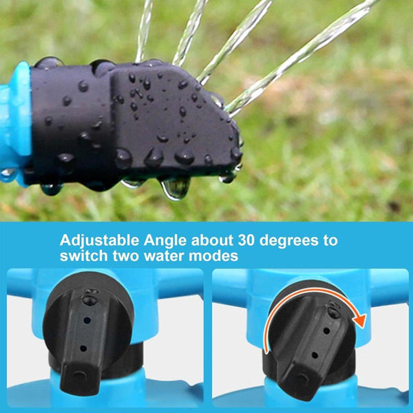 Small Disc Sprinkler 360 Degree Rotating Garden Sprayer Three Prong Water Blue Garden Sprayers