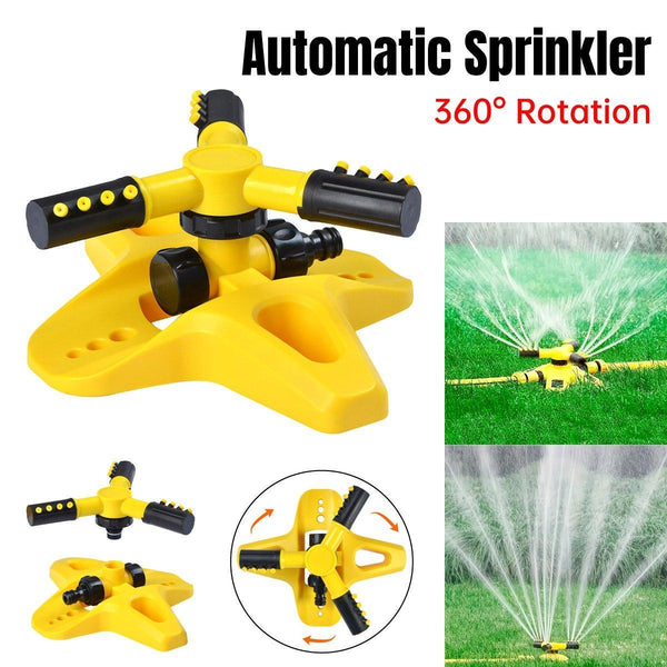 360 Degree Rotating Yellow Sprinkler Automatic Lawn Garden Watering System Villa Lawn Sprinklers & Sprinkler Heads