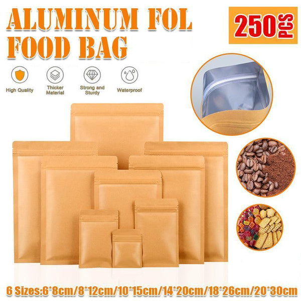 Kraft Paper Mylar Storage Self Seal Packing Pouches Aluminum Foil Packaging Bag 6*8Cm Drawstring Bags