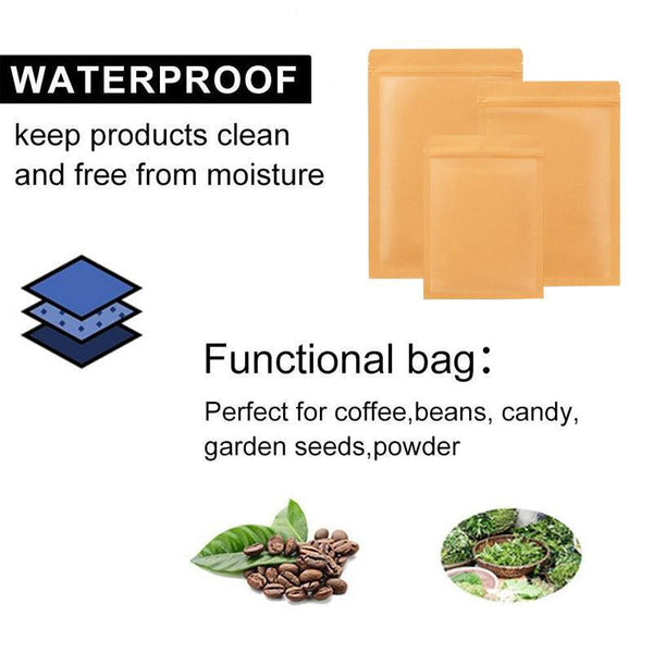 Kraft Paper Mylar Storage Self Seal Packing Pouches Aluminum Foil Packaging Bag 6*8Cm Drawstring Bags
