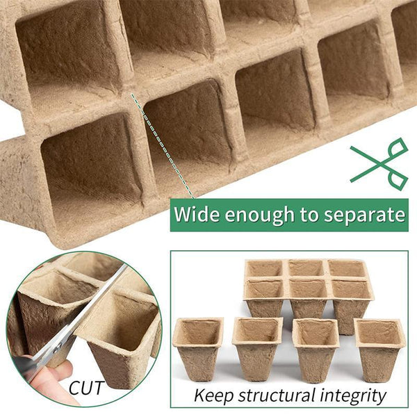 250X 10Grids Nursery Pots Biodegradable Paper Pulp Cup Garden Plant Tray Baskets Pots Window Boxes