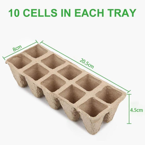 250X 10Grids Nursery Pots Biodegradable Paper Pulp Cup Garden Plant Tray Baskets Pots Window Boxes