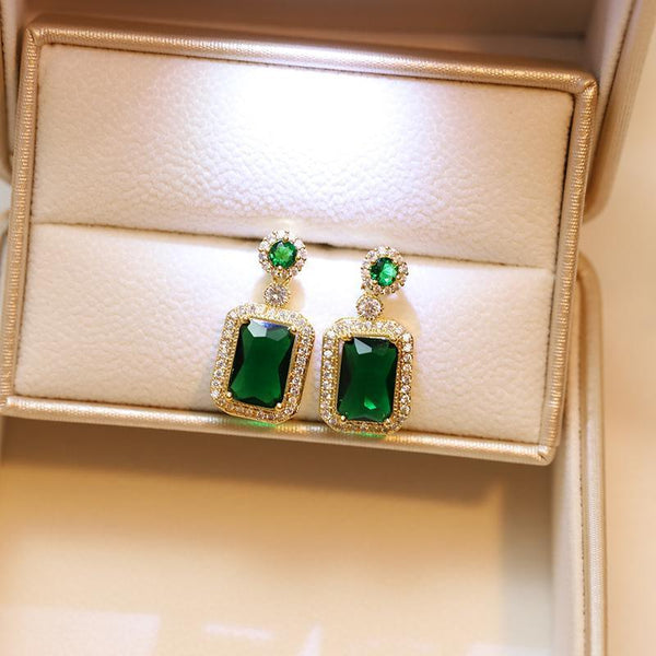 Paraiba Tourmaline Emerald Gemstone Ring Necklace Women Gift Earrings