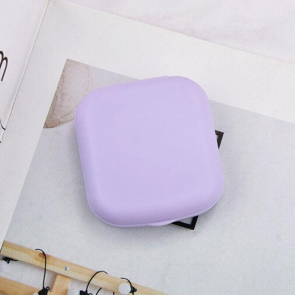 Pocket Plastic Mini Contact Lens Case Kit Outdoor Travel Holder Mirror Container Green Eyeglass Cases & Storage