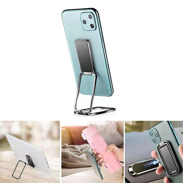 Multifunctional Folding Metal Mobile Phone Holder Bracket Desktop Stand Black Mounts & Holders