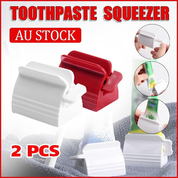 Large Bathroom Toothpaste Squeezer Tube Easy Stand Dispenser Rolling Holder Seat Red Tumblers & Toothbrush Holders
