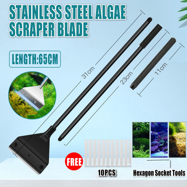 304Ss Aquarium Stainless Steel Algae Scraper Blade Fish Tank Glass Cleaner Cleaning & Maintenance