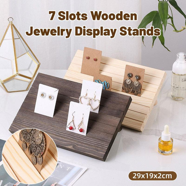 Earrings And Studs Display Rack Jewellery Organizer Stand 7 Slots Storage Beige Jewellery Holders & Organisers