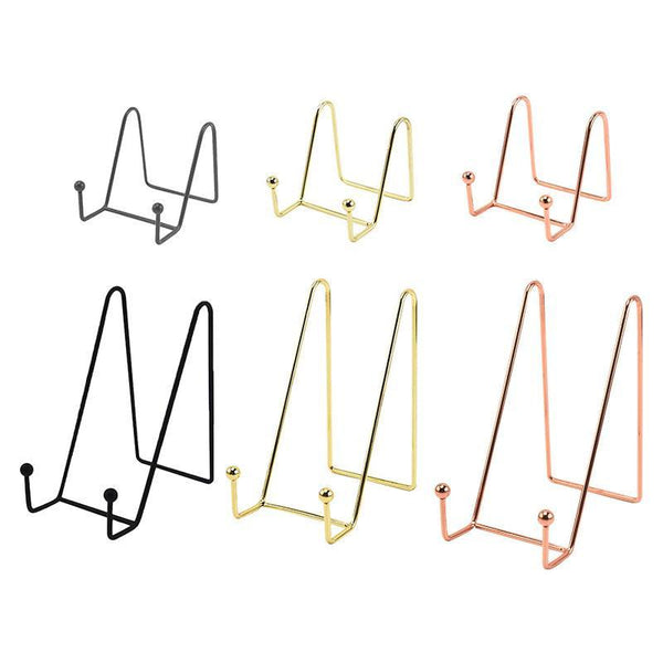 Iron Display Stand Dish Rack Plate Bowl Picture Frame Photo Book Pedestal Holder Black Display Stands