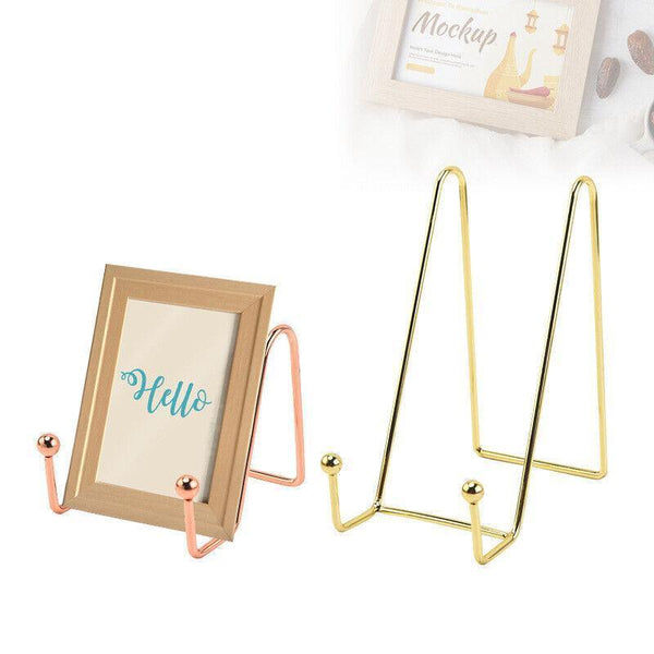 Iron Display Stand Dish Rack Plate Bowl Picture Frame Photo Book Pedestal Holder Black Display Stands