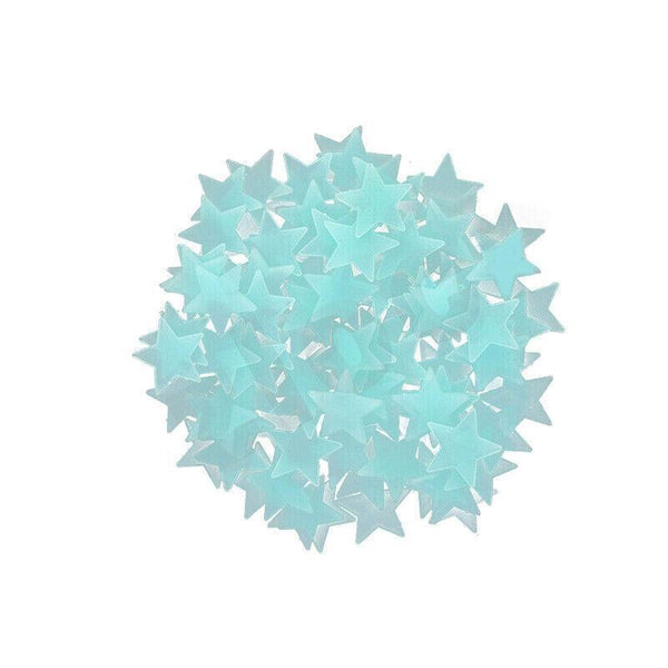 100 Pieces Glow In The Dark Luminous Star For Bedroom Or Ceiling Decor Blue Wall Stickers