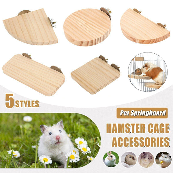 Hamster Parrot Play Stand Jump Platform Squirrel Cage Accessories Gear Pet Toy A2101 (10*10*1.2Cm) Small Animal Supplies