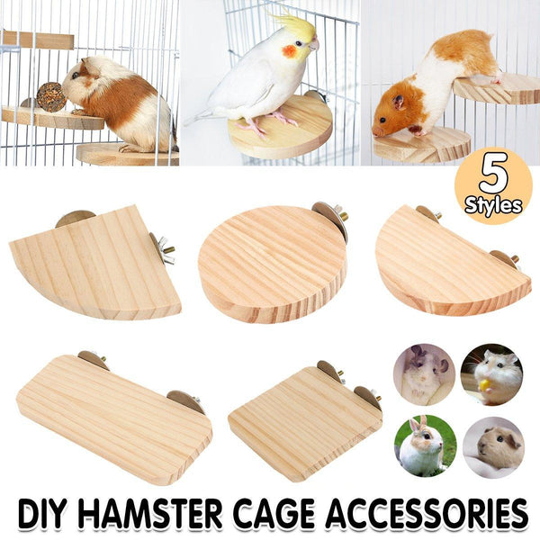 Hamster Parrot Play Stand Jump Platform Squirrel Cage Accessories Gear Pet Toy A2111 (15*7.5*1.5Cm) Small Animal Supplies