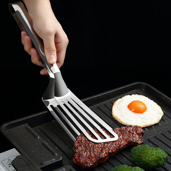 Stainless Steel Steak Multi Functional Kitchen Tool For Bbq And Fried Fish Tongs