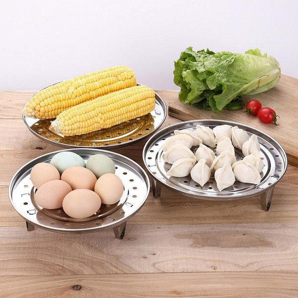 3Pcs Stainless Steel Steamer Basket Tray Rack Waterproof Cooking Steamers
