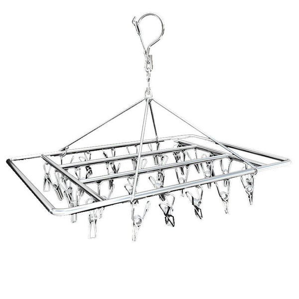 Stainless Steel Laundry Sock Underwear Clothes Dryer Rack Hanger 30Pegs Clothes Hangers