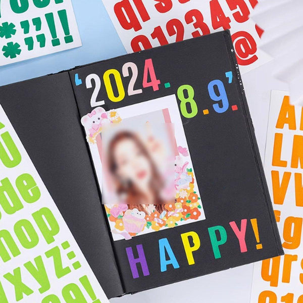 10Pcs Letter Stickers Colourful Diy Scrapbooking Water Bottle Greeting Cards Yellow Scrapbooking Stickers