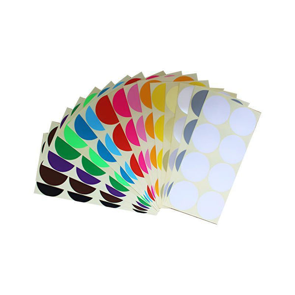 8Mm To 50Mm Round Dot Stickers Coloured Paper Labels Circles Adhesive Sticky 13Mm 132 Dots 16 Sheets Scrapbooking Stickers