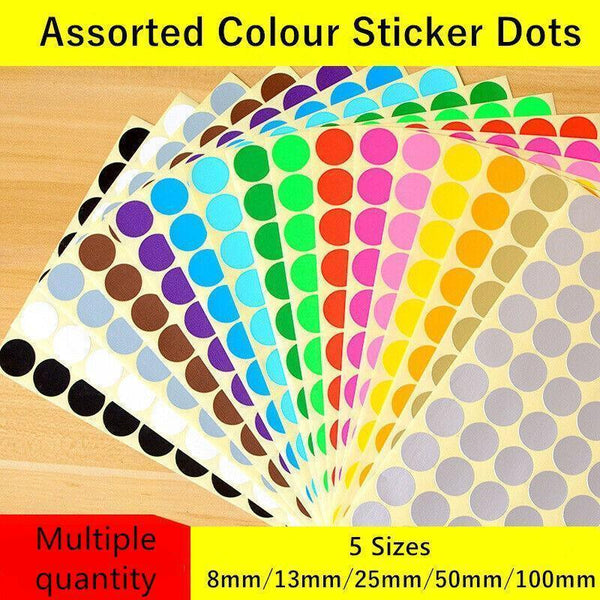 Red Assorted Sizes Colour Sticker Dots Adhesive Round Labels Circular Spot Scrapbook 8Mm*260 Scrapbooking Stickers
