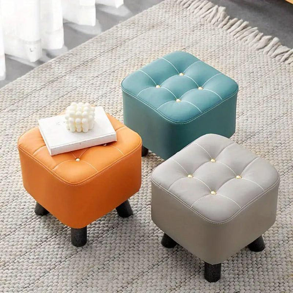 Small Stool Household Sofa Shoes Changing Low Seat For Bedroom And Living Orange Benches Bar Stools