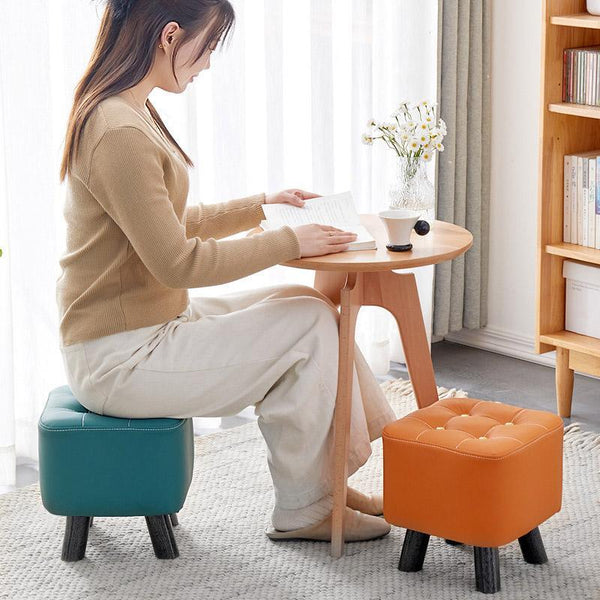 Small Stool Household Sofa Shoes Changing Low Seat For Bedroom And Living Orange Benches Bar Stools