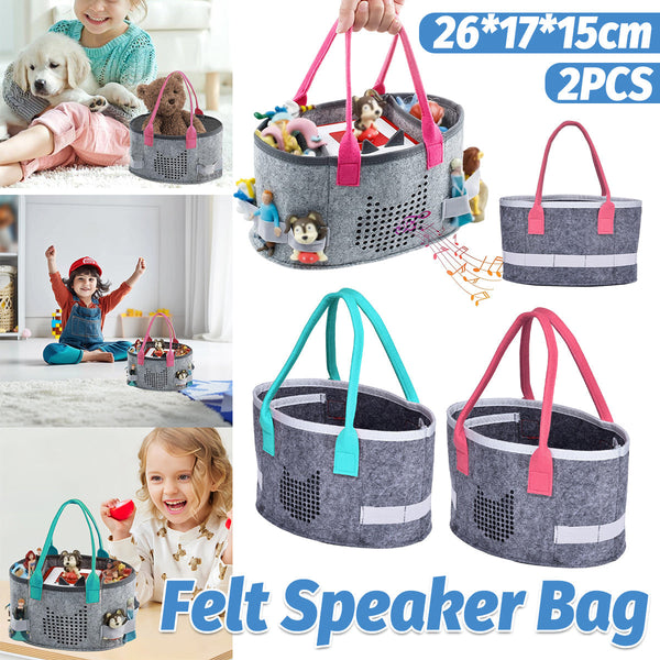 2Pcs Doll Storage Organization Bag Felt Handbag Toy Organizer Storage Bags
