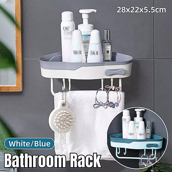 Bathroom Corner Shower Shelf Shampoo Soap Caddy Holder Rack Storage Organiser Blue Bathroom Storage & Organisers