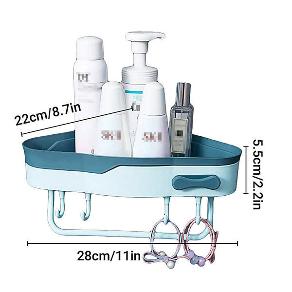 Bathroom Corner Shower Shelf Shampoo Soap Caddy Holder Rack Storage Organiser Blue Bathroom Storage & Organisers