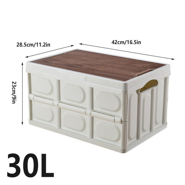 Folding Camping Storage Box Outdoor Stackable Container With Lid Home Organizer White Storage Boxes