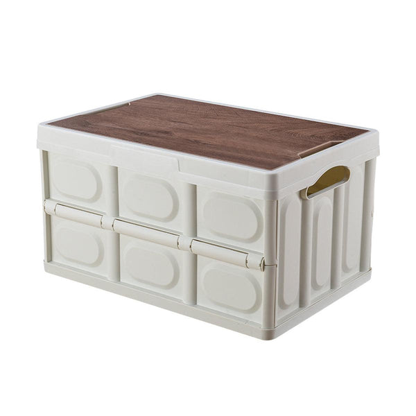 Folding Camping Storage Box Outdoor Stackable Container With Lid Home Organizer White Storage Boxes