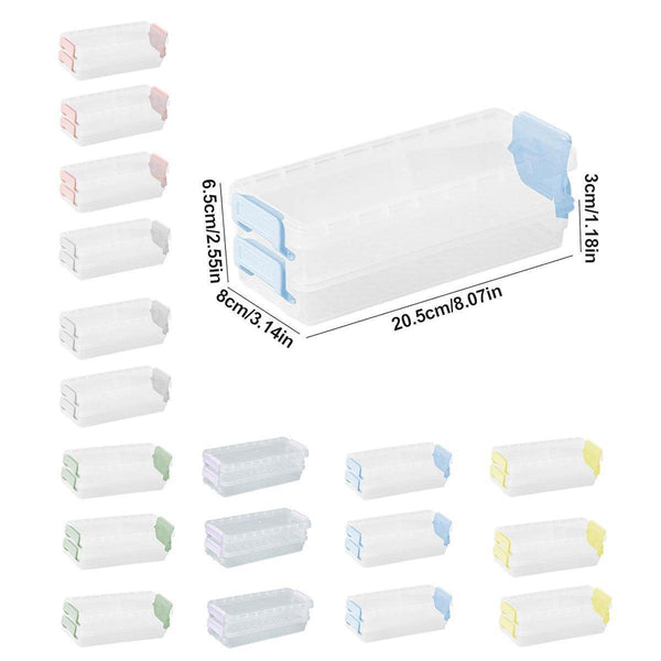 3Pcs Clear Plastic Desktop Storage Box 2 Layer Holder Diy Stationery Pencil Case Green Pencil Cases