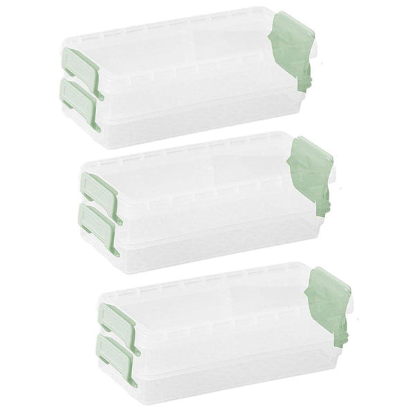 3Pcs Clear Plastic Desktop Storage Box 2 Layer Holder Diy Stationery Pencil Case Green Pencil Cases
