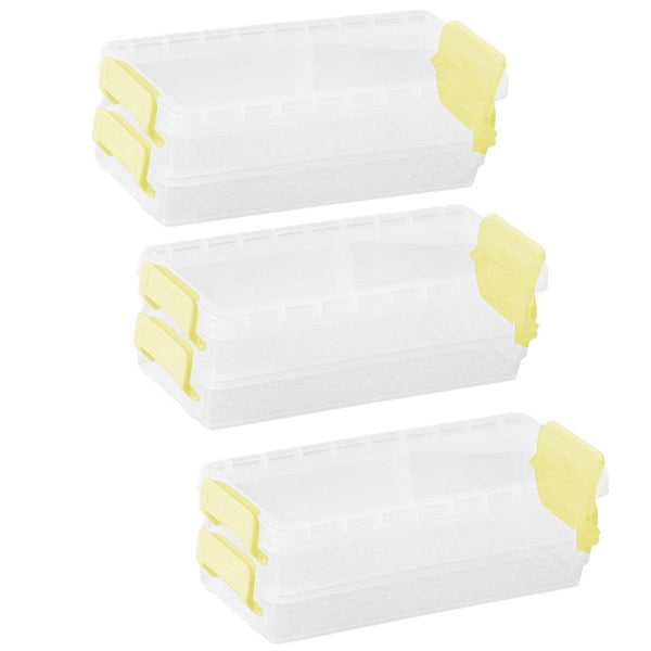 3Pcs Clear Plastic Desktop Storage Box 2 Layer Holder Diy Stationery Pencil Case Green Pencil Cases