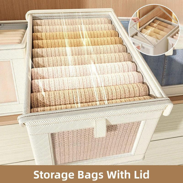 Dustproof Wardrobe Storage Box With Lid Large Clothes Organiser Container Storage Boxes