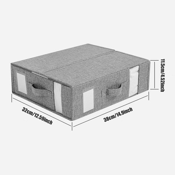 Fabric Storage Box Set Bedding Organizer Closet Blanket Quilt Containers Black Storage Boxes