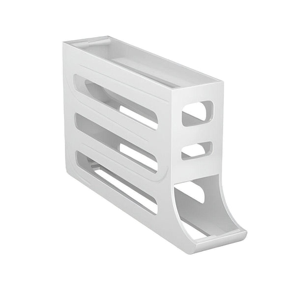 Automatic Scrolling Egg Holder 2/4 Tier Storage Box Container For Refrigerator Grey (4 Tier) Other Kitchen Gadgets