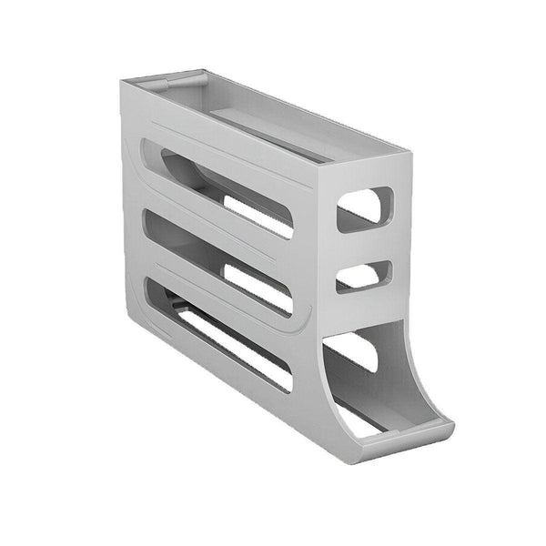 Automatic Scrolling Egg Holder 2/4 Tier Storage Box Container For Refrigerator Grey (4 Tier) Other Kitchen Gadgets