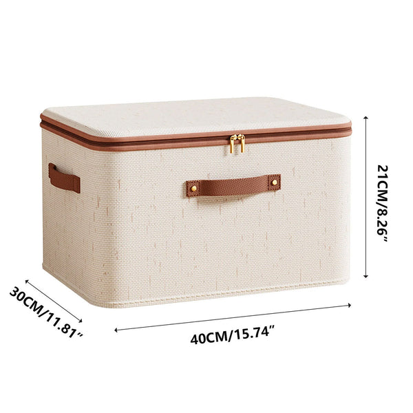 Clothing Storage Basket Large Capacity Foldable Organizer With Cover Household Grey Storage Bins & Baskets