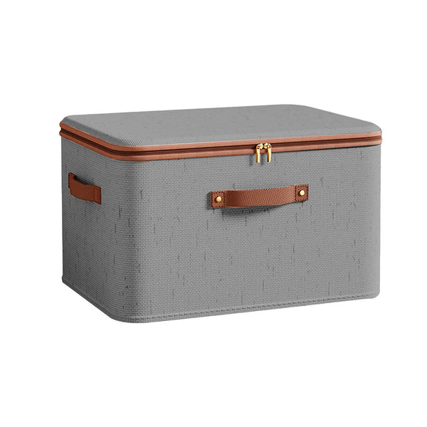 Clothing Storage Basket Large Capacity Foldable Organizer With Cover Household Grey Storage Bins & Baskets