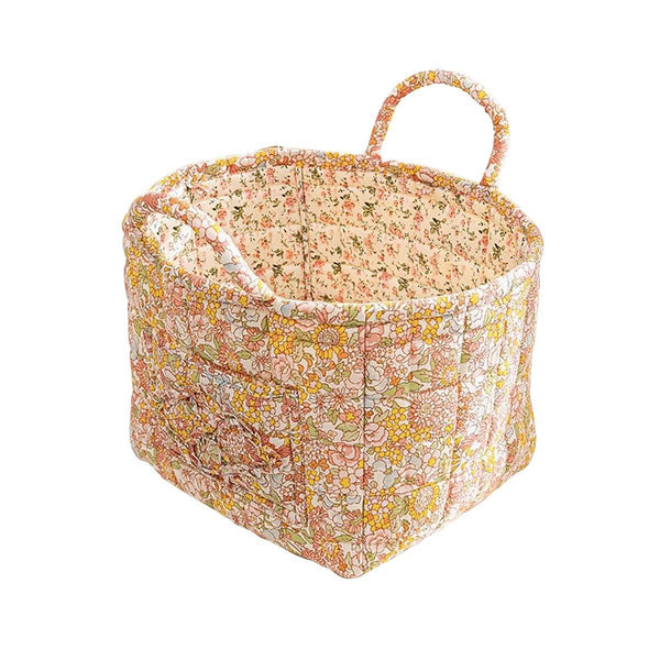 Fabric Storage Basket Korean Pastoral Style Organizer For Home Sundries Floral4 Storage Bins & Baskets