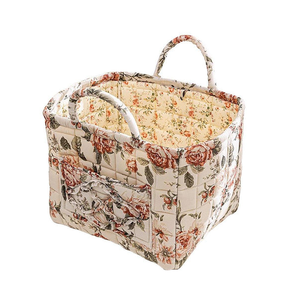 Fabric Storage Basket Korean Pastoral Style Organizer For Home Sundries Floral6 Storage Bins & Baskets