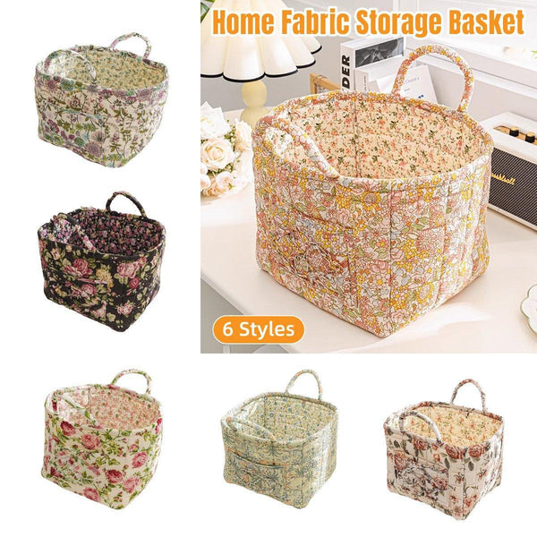 Fabric Storage Basket Korean Pastoral Style Organizer For Home Sundries Floral5 Storage Bins & Baskets