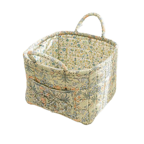 Fabric Storage Basket Korean Pastoral Style Organizer For Home Sundries Floral5 Storage Bins & Baskets